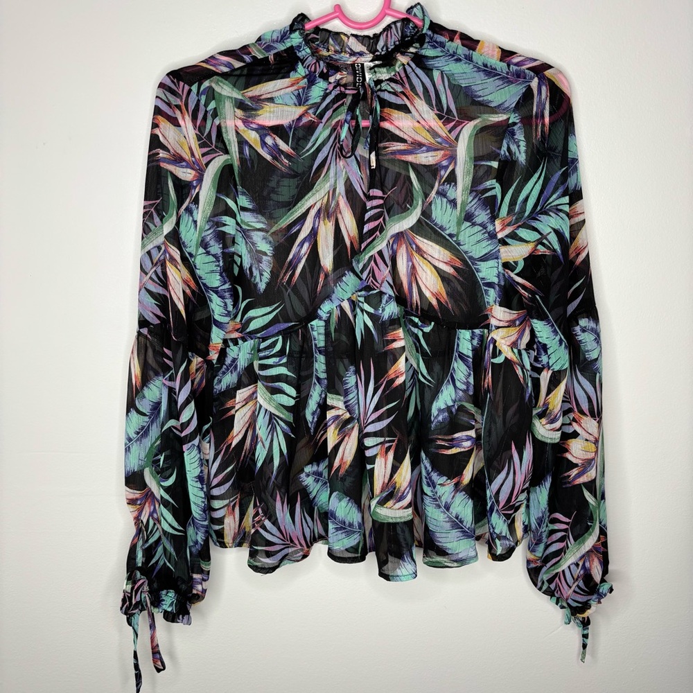 H&M Sheer Floral Blouse
